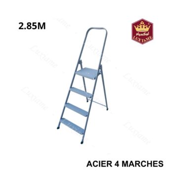 LUXIAME Escabeau acier 4 marches 2.85m