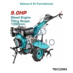 motoculteur diesel 9hp-total
