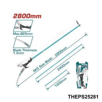 TOTAL scie a perche extensible et secateur THEPS25281
