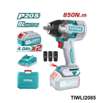 TOTAL cle a choc 850nm avec 2 batteries 20v 4ah TIWLI2085