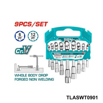 TOTAL jeu de 9 cles a pipe  TLASWT0901