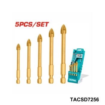 TOTAL coffret de 5 pieces de foret pour verre et carrelage TACSD7256