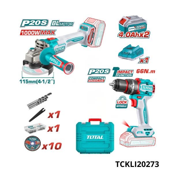 TOTAL pack visseuse meuleuse TCKLI20273 TOTAL pack visseuse meuleuse TCKLI20273