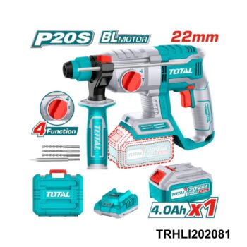 TOTAL marteau perforateur 750w avec 1 batterie 20v 4ah TRHLI202081