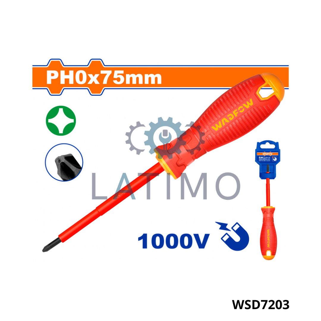 WADFOW tournevis isole ph0x75 WSD7203 Tournevis isole ph0x75-Wadfow
