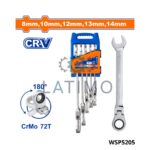 Jeu 5 cle mixte cliquet reversible crv-Wadfow