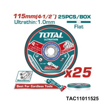 TOTAL disques de coupe ultra-minces pour inox-metaux 115x1 mm TAC11011525