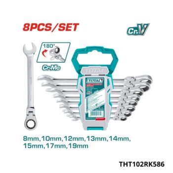 TOTAL jeux de cle mixtes a cliquets flexibles THT102RK586