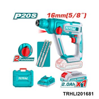 TOTAL marteau perforateur 600w a/b 20v + 3m TRHLI201681
