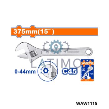 Cle a molette chrome 15" 375mm-Wadfow