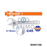 WADFOW Cle a molette chrome 6" 150mm WAW1106