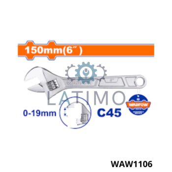 WADFOW Cle a molette chrome 6" 150mm WAW1106