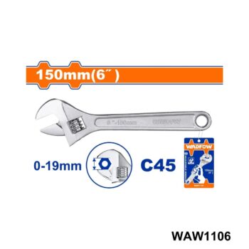 WADFOW Cle a molette chrome 6" 150mm WAW1106