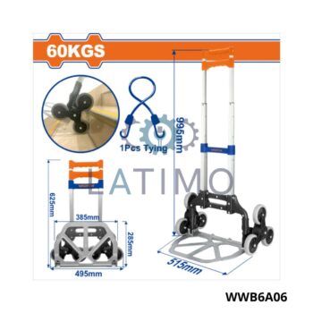 Diable pliable 6 roues 60kg-Wadfow