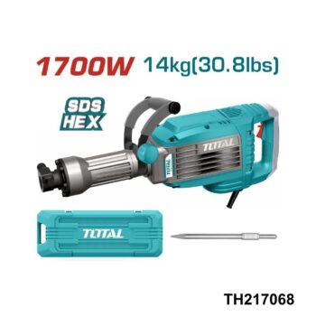 TOTAL Marteau de demolition sds-hex 1700w 14kg 50j TH217068