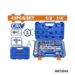 Jeu 43 cle a cliquet 1/2" + 1/4" crv-Wadfow