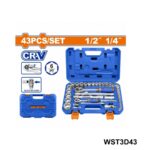 WADFOW Jeu 43 cle a cliquet 1/2" + 1/4" crv WST3D43