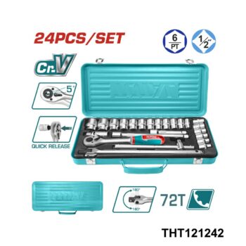 TOTAL Jeux de douilles 24 pcs 1/2 THT121242