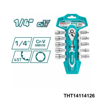 TOTAL Jeu de 12 douilles 1/4" THT14114126