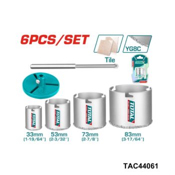 TOTAL Jeu 6 trepans carbures TAC44061