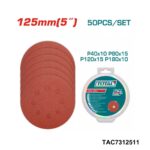 TOTAL Jeu 50 pcs papiers abrasif TAC7312511