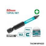 TOTAL Jeu 10 embouts ph2 simple 50mm TACIM16PH223