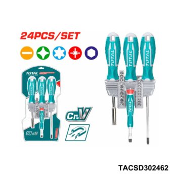 TOTAL Jeu 24 tournevis 75L TACSD302462