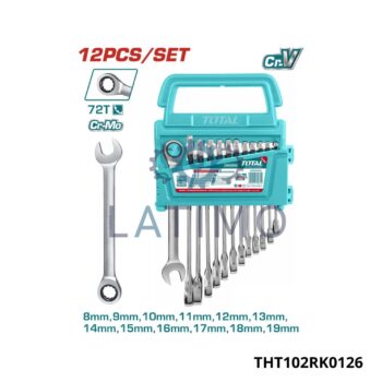 Jeu 12 cle mixte a cliquet 08-19mm-Total