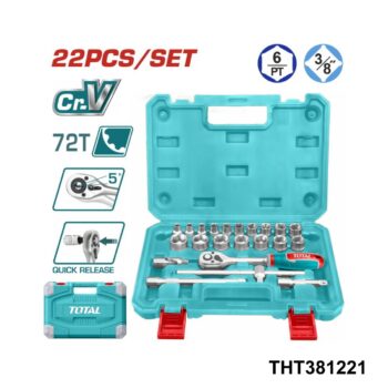TOTAL Jeu 22 douilles 3/8" THT381221