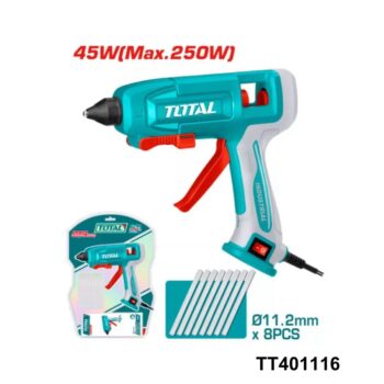 TOTAL Pistolet a colle 45w + 8 batons TT401116
