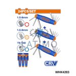 Jeu 24 cle male+bille+torx-Wadfow