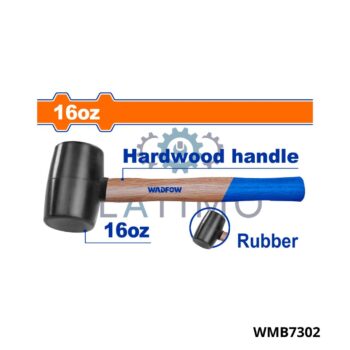 Maillet caoutchouc noir m/bois 450g-Wadfow