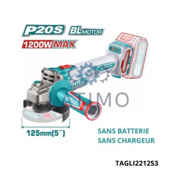 Meuleuse 125mm 20v sans batterie sans chargeur6Total