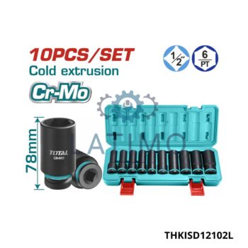 Jeux de 10 douilles long impact-Total