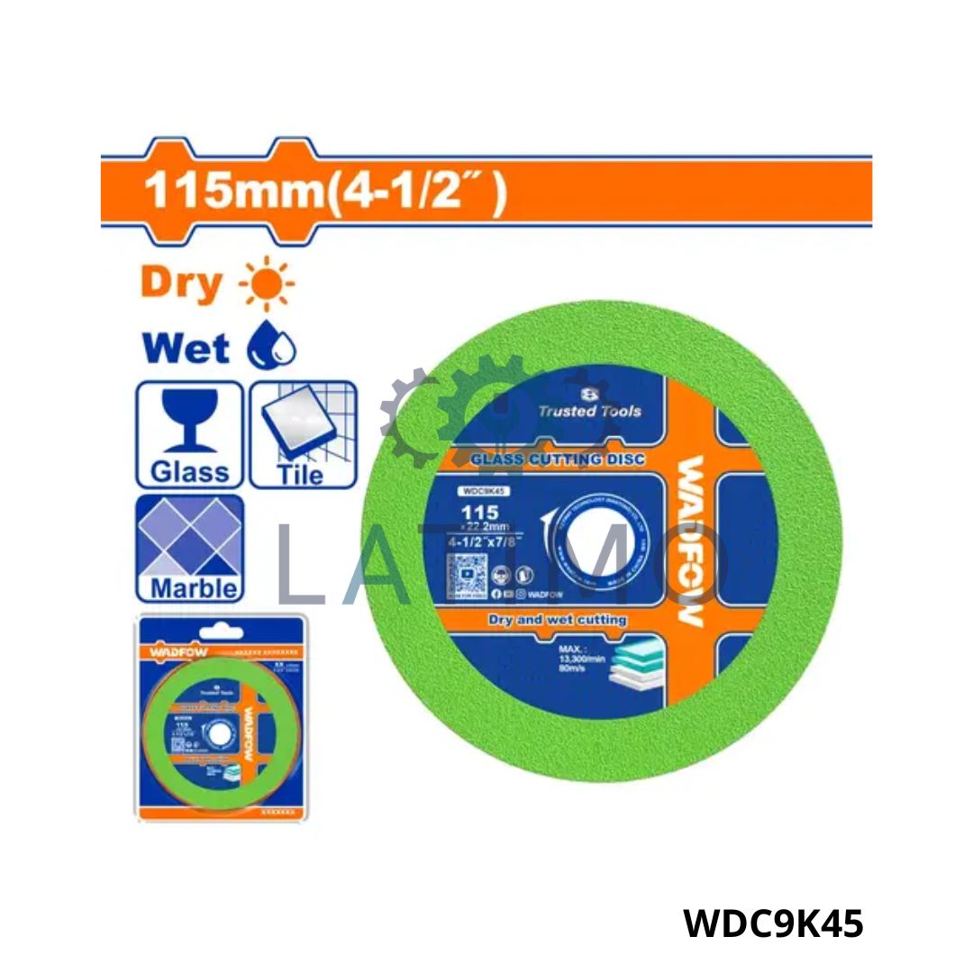 WADFOW Disque coupe verre 115mm WDC9K45 Disque coupe verre 115mm-Wadfow