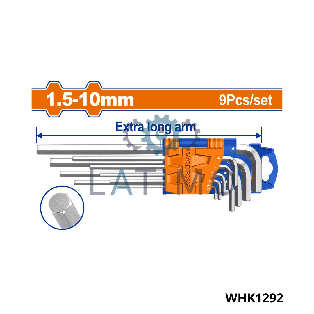 WADFOW Jeu 9 cles male long crv gm WHK1292 Jeu 9 cles male long crv gm-WADFOW