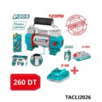 TOTAL Pack compresseur portatif 20v 2ah TACLI2026