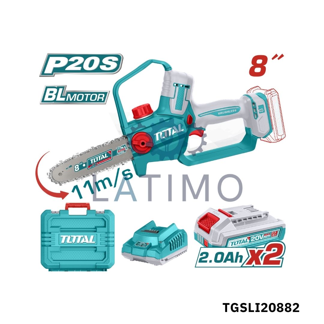 TOTAL Scie a chaine 8 pouce brushless 20v TGSLI20882 TOTAL Scie a chaine 8 pouce brushless 20v TGSLI20882