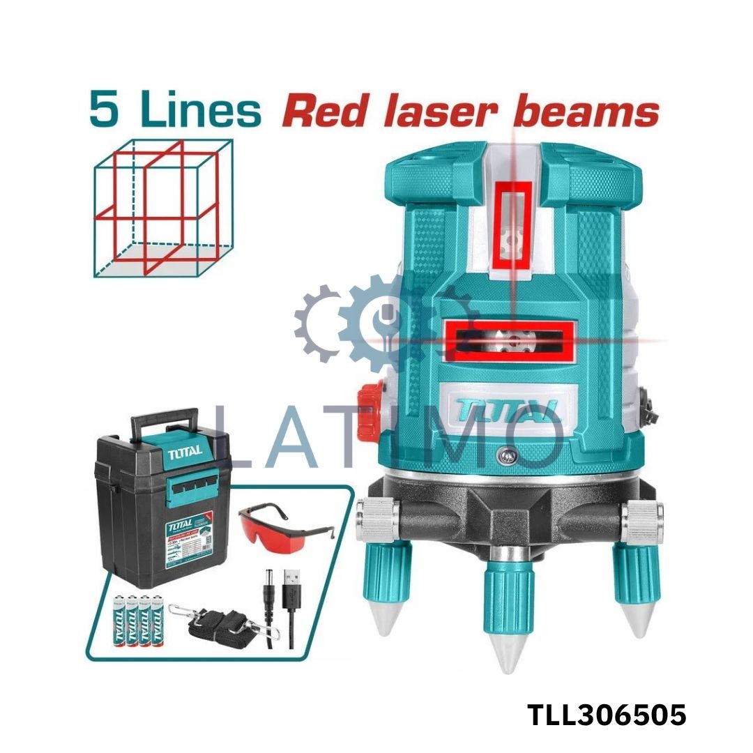 TOTAL Niveau laser professionnel 5 lignes TLL306505 TOTAL Niveau laser professionnel 5 lignes TLL306505