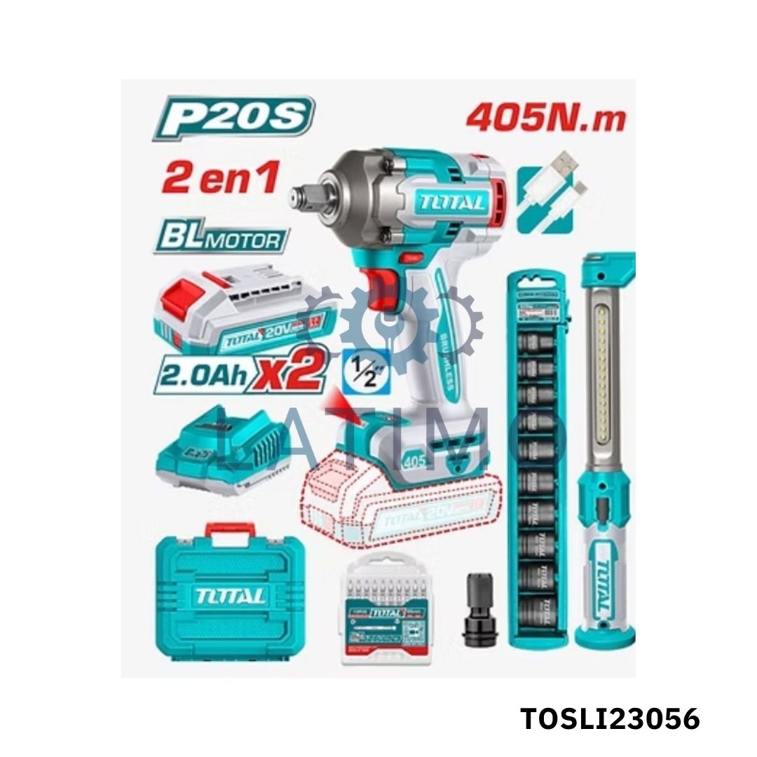 TOTAL Cle a choc 405nm sans fil 1/2 20v TOSLI23056 TOTAL Cle a choc 405nm sans fil 1/2 20v TOSLI23056