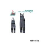 TOTAL Salopette coton polyster grix l TSP6033.L