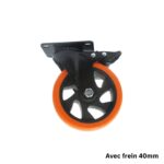 LATIMO Roue pivotante pvc 40mm avec frein ART03453