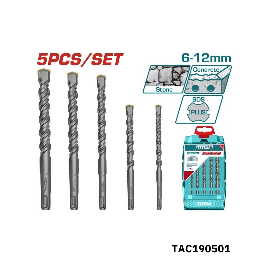 TOTAL Ensemble de 5 forets beton sds plus TAC190501 TOTAL Ensemble de 5 forets beton sds plus TAC190501