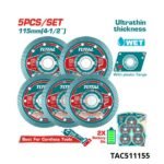 TOTAL Jeu 5 disque diamant 115mm TAC511155