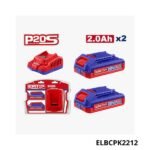 EMTOP Lot de 2 batteries 2ah + chargeur ELBCPK2212