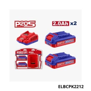 EMTOP Lot de 2 batteries 2ah + chargeur ELBCPK2212