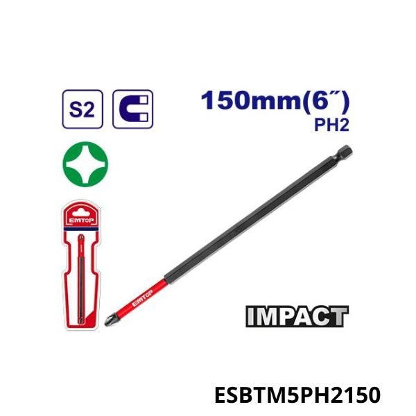 EMTOP Embouts de tourenvis s2 150mm ESBTM5PH2150 EMTOP Embouts de tourenvis s2 150mm ESBTM5PH2150