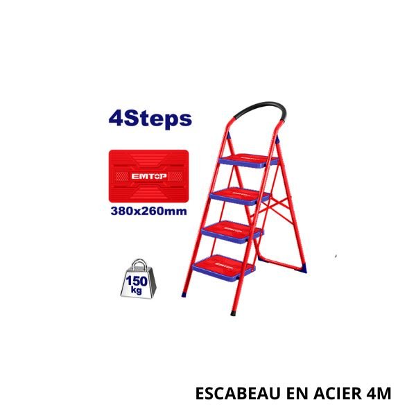 EMTOP Escabeau en acier 4M ESLR1041 EMTOP Escabeau en acier 4M ESLR1041