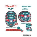 TOTAL Kit 5 disques coupe et meulage 76 MM TAC303768