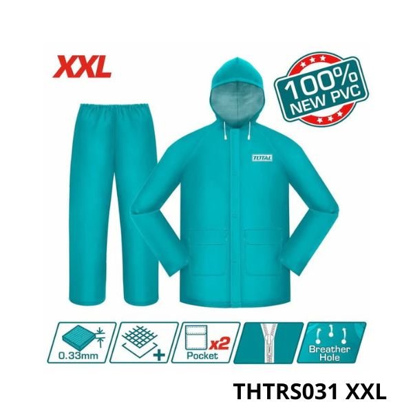 TOTAL Combinaison Pluie Veste Et Pantalon THTRS031 XXL TOTAL Combinaison Pluie Veste Et Pantalon THTRS031 XXL